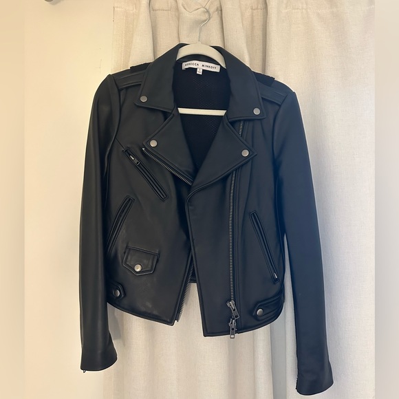 Rebecca minkoff black leather jacket small - Picture 1 of 3